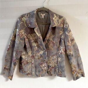 Chico’s size 1 fabulous metallic blazer in EUC